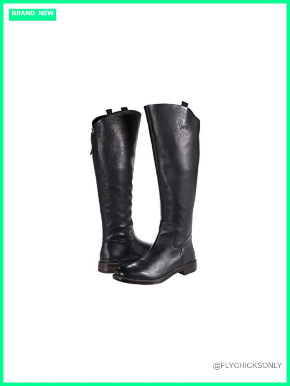 Knee High Flat Boots Leather Almond Toe Riding Boots Back Zip